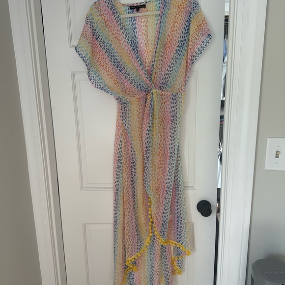 Semi Sheer Rainbow Cheetah Print Coverup NWOT - Picture 3 of 4